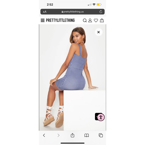 PLT Navy Gingham Bodycon Dress - Picture 5 of 6